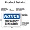 Signmission Emergency Generator, 24 in W x Rectangle, Plastic OS-2PACK-NS-P-1824-L-11855 - alternate 2